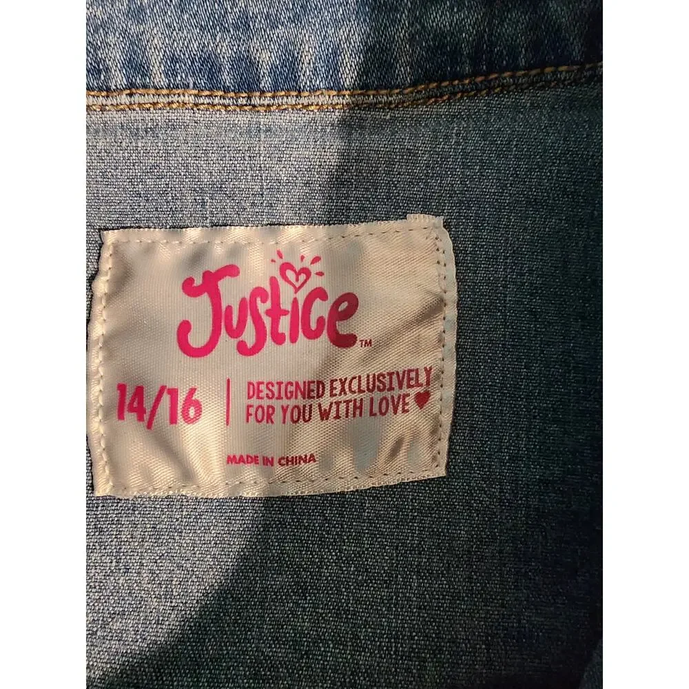 Justice Girls Embellished Denim Jacket Size‎ 14/16
